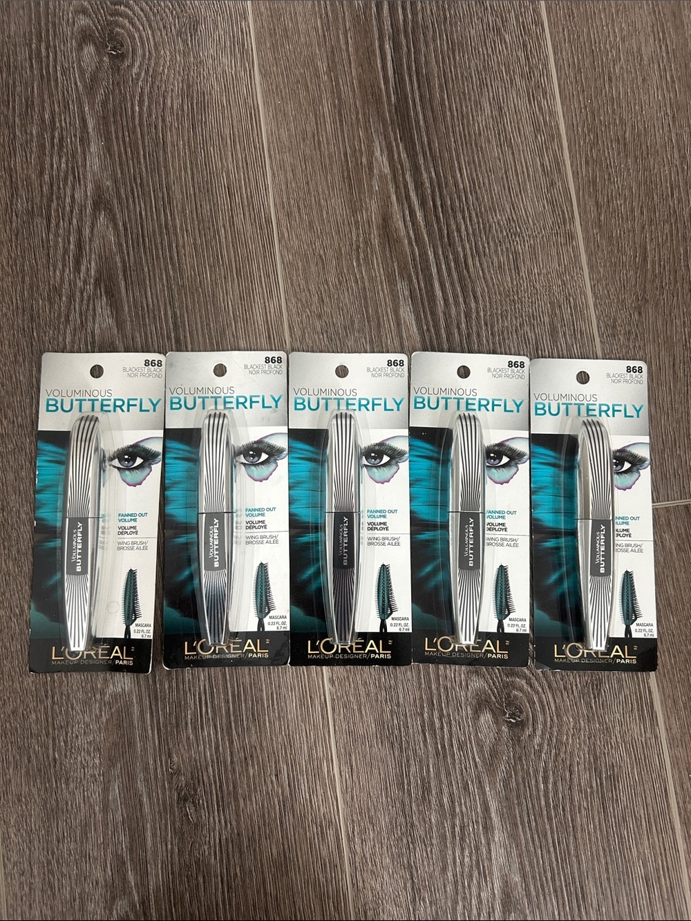 New 5X L'Oreal Voluminous Butterfly Mascara #868 blackest Black ( firm price )